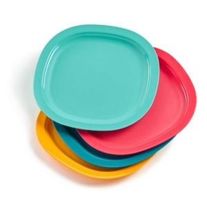 Tupperware Microwave Reheatable Luncheon Plates Set of 4 New